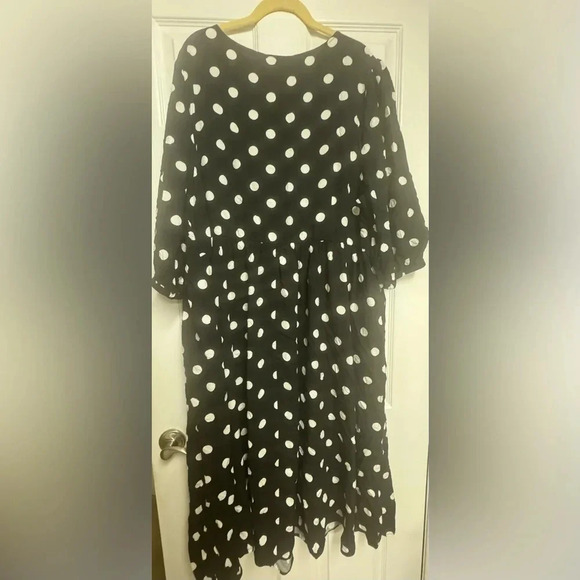 Ava & Viv Women’s Black White Polka-Dot A-Line Plus Size Dress Sz 3X 22/24 NWT - Picture 2 of 5